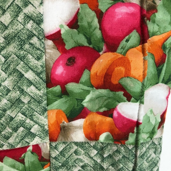 Handmade Patchwork Vegetable Pattern Grocery Tote - Picture 5 of 6